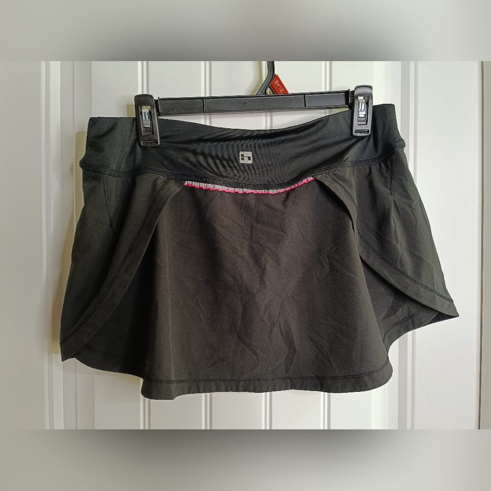 Medium Hind Black Skort Pink Ruffle Gym Travel Yoga Golf Tennis Festival Grunge